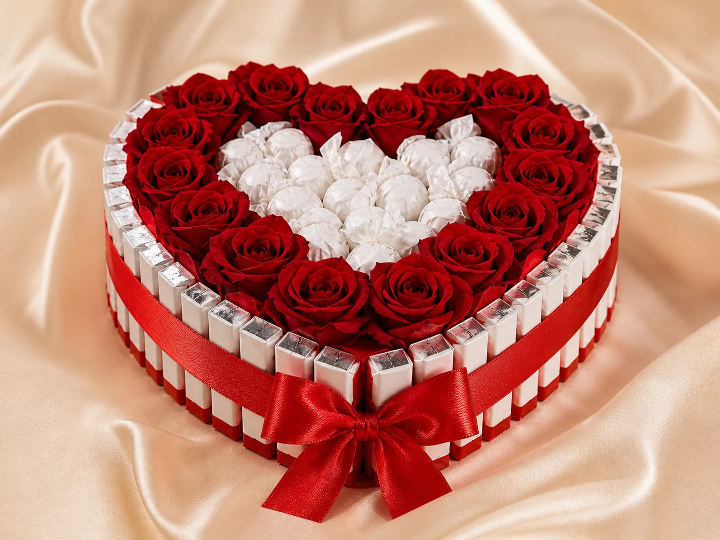 Aranjament dulce Valentine's rosu